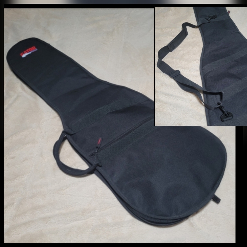 Gator Guitar Case Soft Gator Gig Bag Padded Travel Case, Black, adjustable strap